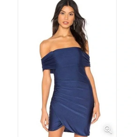 About Us | Dresses | Revolve About Us Off The Shoulder Ruched Bodycon Mini  Dress Blue Size Xs | Poshmark